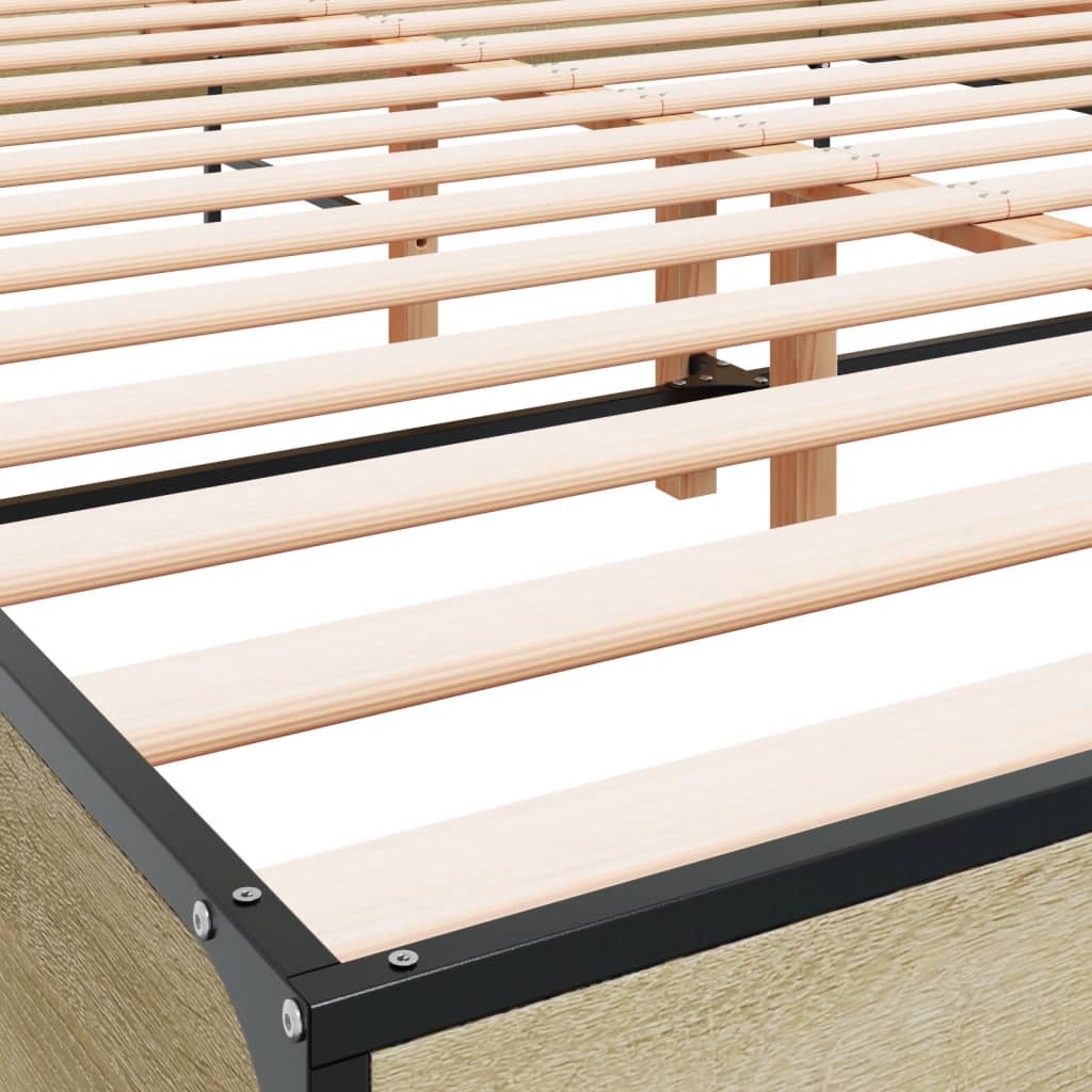Bed Frame without Mattress Sonoma Oak 140x190 cm