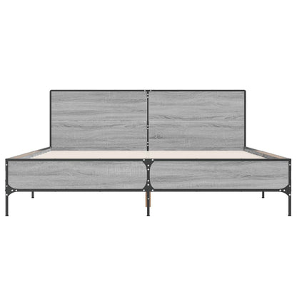Bed Frame without Mattress Grey Sonoma 140x190 cm