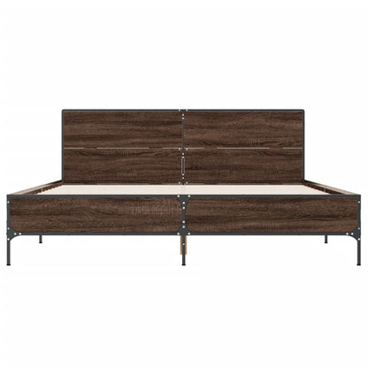 Bed Frame without Mattress Brown Oak 140x190 cm