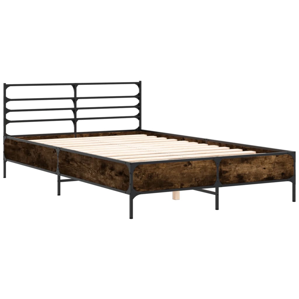 Bed Frame | Smoked Oak | Engineered wood, Metal, Plywood | Double