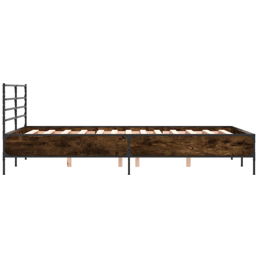 Bed Frame | Smoked Oak | Engineered wood, Metal, Plywood | Double