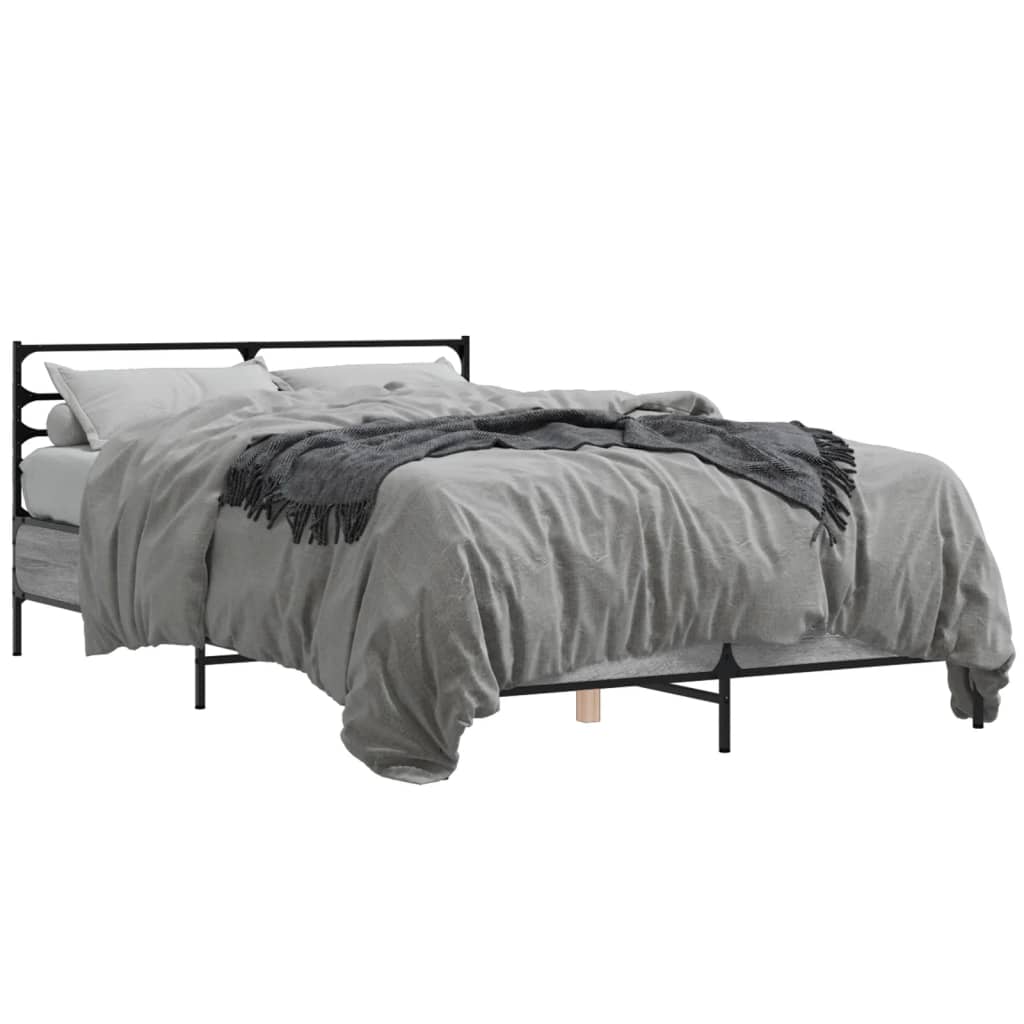 Bed Frame without Mattress Grey Sonoma 120x200 cm