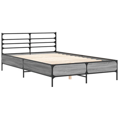 Bed Frame without Mattress Grey Sonoma 120x200 cm