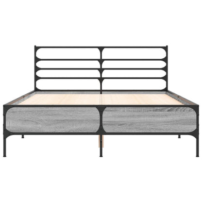 Bed Frame without Mattress Grey Sonoma 120x200 cm