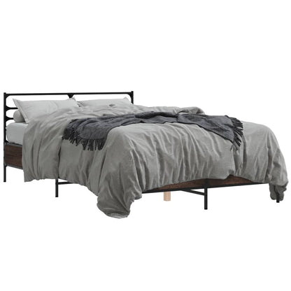 Bed Frame | Brown oak | Engineered wood, metal | 120x200 cm | Durable