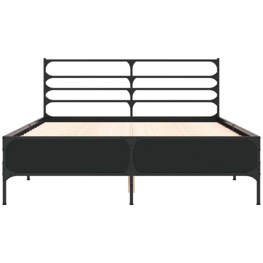 Bed Frame | Black | Engineered wood | Double | Bed Frame | Rectangular