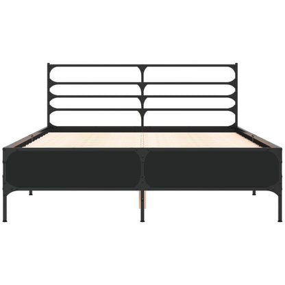 Bed Frame | Black | Engineered wood | Double | Bed Frame | Rectangular