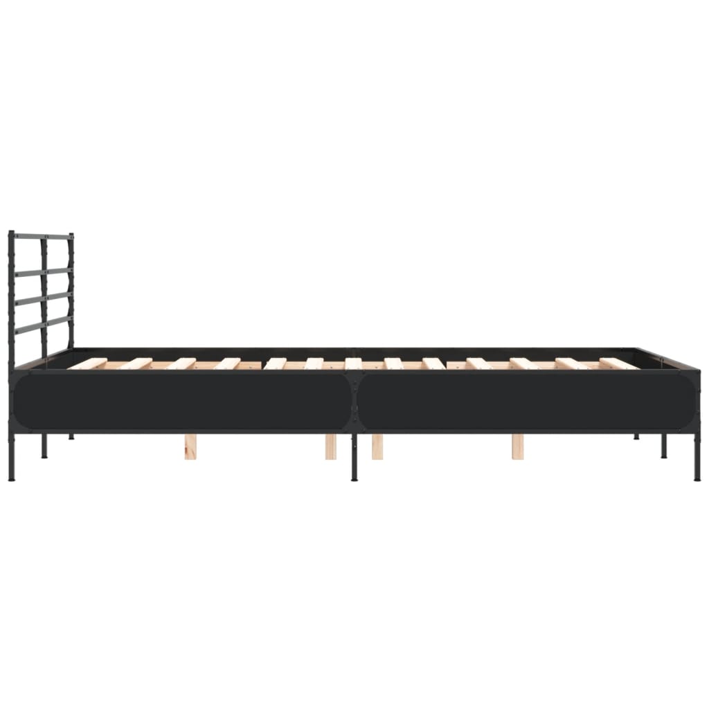 Bed Frame | Black | Engineered wood | Double | Bed Frame | Rectangular