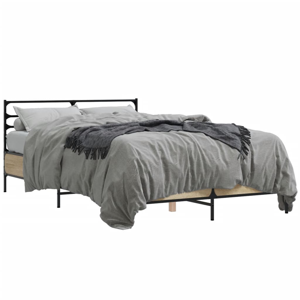 Bed Frame | Sonoma Oak | Engineered wood, metal, plywood | Double