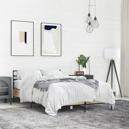 Bed Frame | Sonoma Oak | Engineered wood, metal, plywood | Double