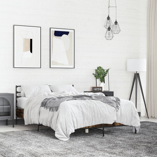 Bed Frame | Smoked Oak | Engineered wood, metal | Double | Bed Frame