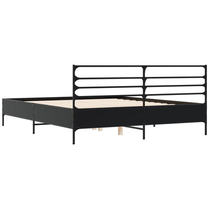 Bed Frame without Mattress Black 150x200 cm King Size