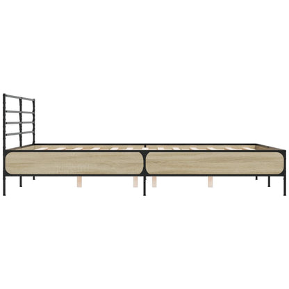 Bed Frame without Mattress Sonoma Oak 150x200 cm King Size