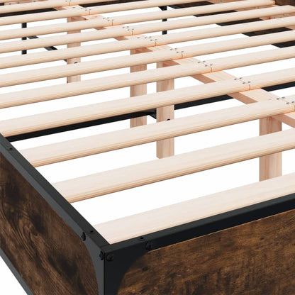 Bed Frame | Smoked Oak | Engineered Wood, Metal | King | Bed Frame