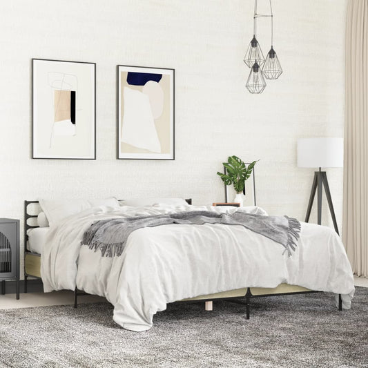 Bed Frame without Mattress Sonoma Oak 160x200 cm