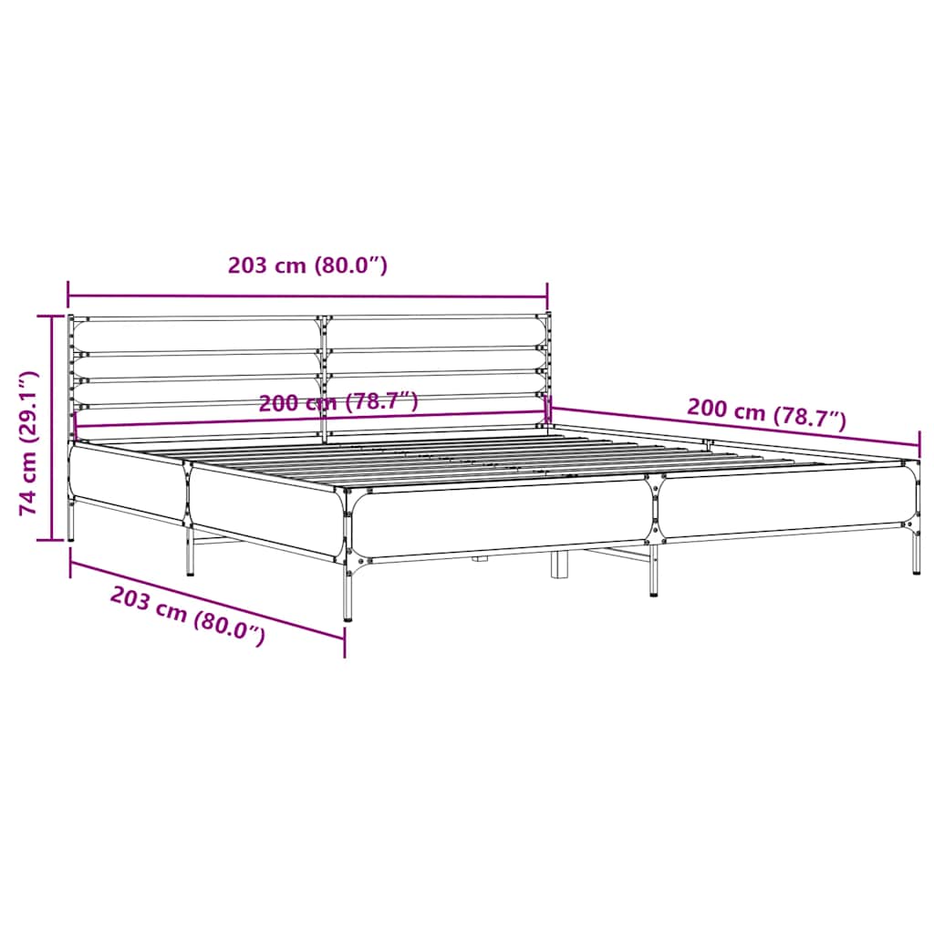 Bed Frame | Black | Engineered wood, metal, plywood | Double |  Durable