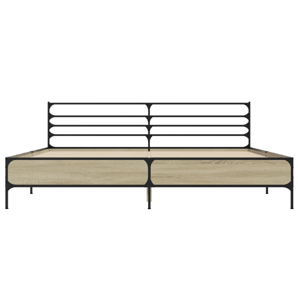 Bed Frame | Sonoma Oak | Engineered Wood, Metal | Double | Modern