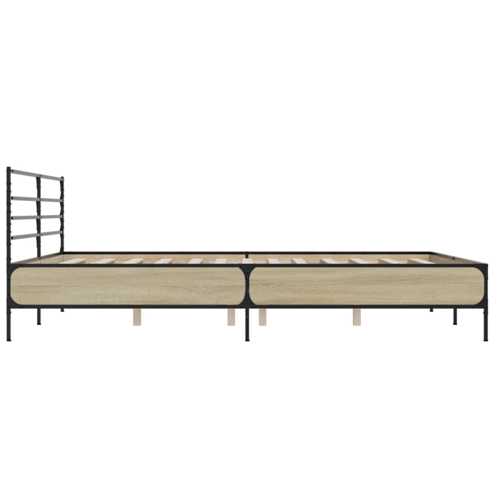 Bed Frame | Sonoma Oak | Engineered Wood, Metal | Double | Modern