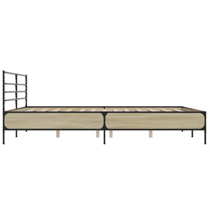 Bed Frame | Sonoma Oak | Engineered Wood, Metal | Double | Modern