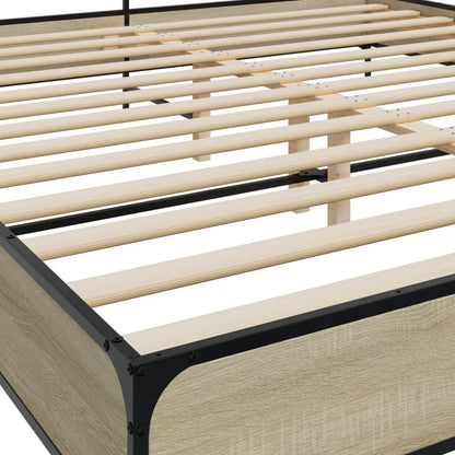 Bed Frame | Sonoma Oak | Engineered Wood, Metal | Double | Modern