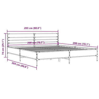 Bed Frame | Sonoma Oak | Engineered Wood, Metal | Double | Modern
