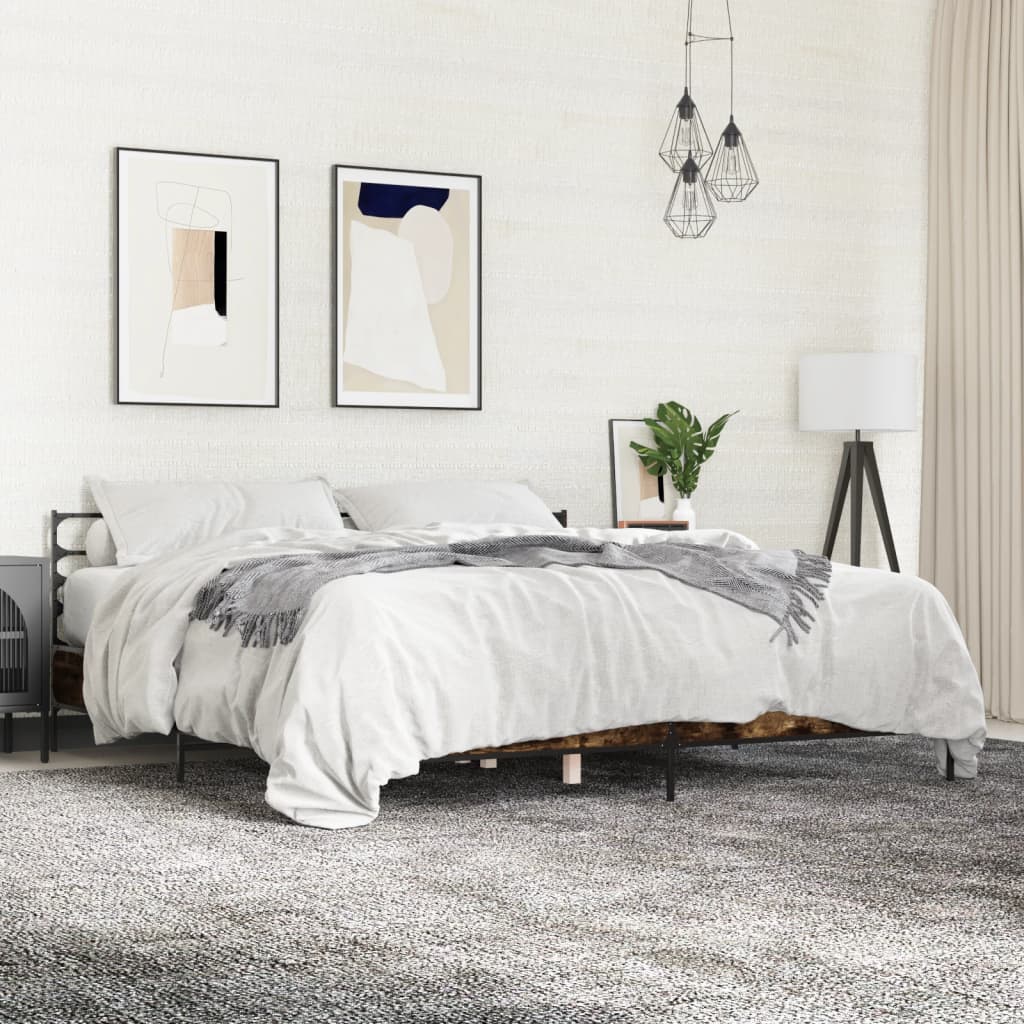 Bed Frame | Smoked Oak | Engineered Wood | Double | Bed Frame