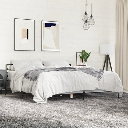 Bed Frame | Grey Sonoma | Engineered Wood and Metal | Double | Bed Frame