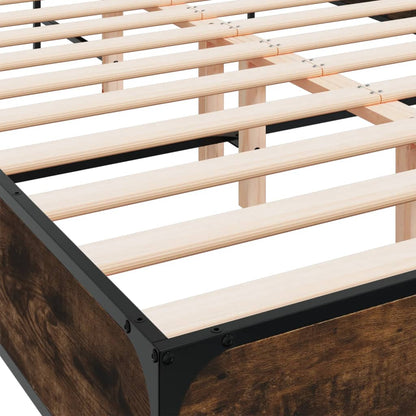 Bed Frame without Mattress Smoked Oak 120x190 cm Small Double