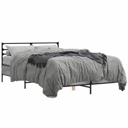 Bed Frame without Mattress Grey Sonoma 120x190 cm Small Double
