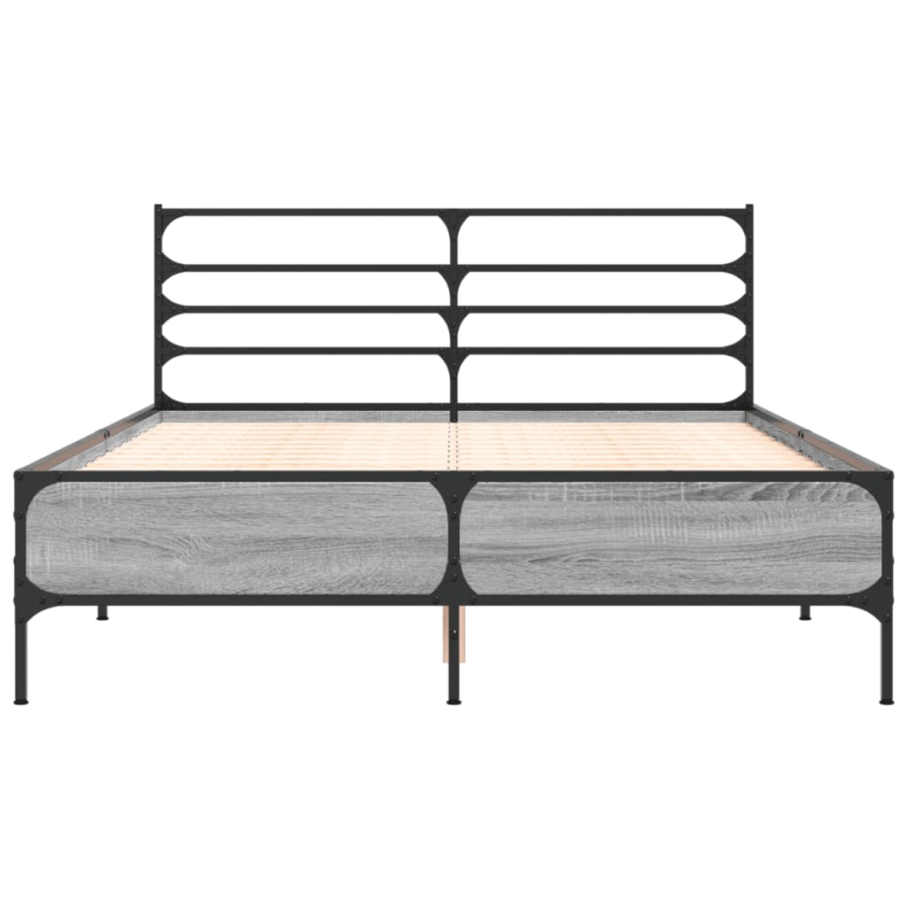 Bed Frame without Mattress Grey Sonoma 120x190 cm Small Double