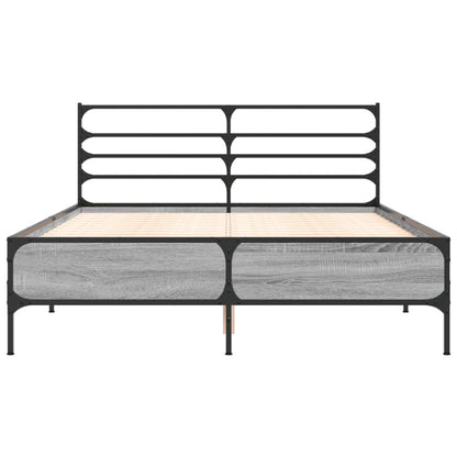 Bed Frame without Mattress Grey Sonoma 120x190 cm Small Double
