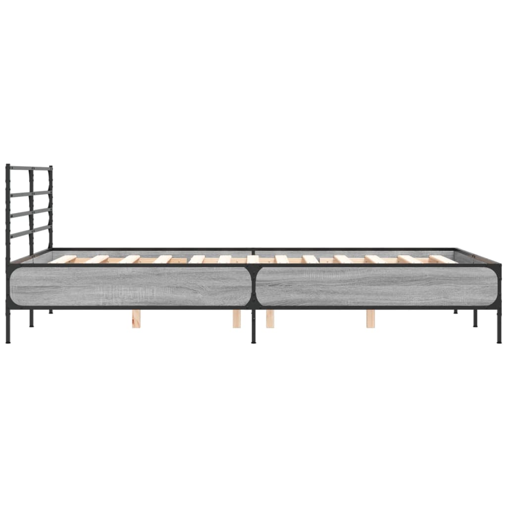 Bed Frame without Mattress Grey Sonoma 120x190 cm Small Double