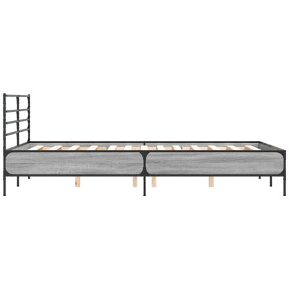 Bed Frame without Mattress Grey Sonoma 120x190 cm Small Double