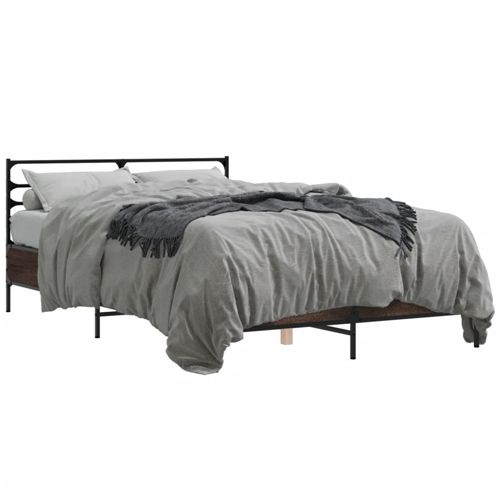 Bed Frame without Mattress Brown Oak 120x190 cm Small Double