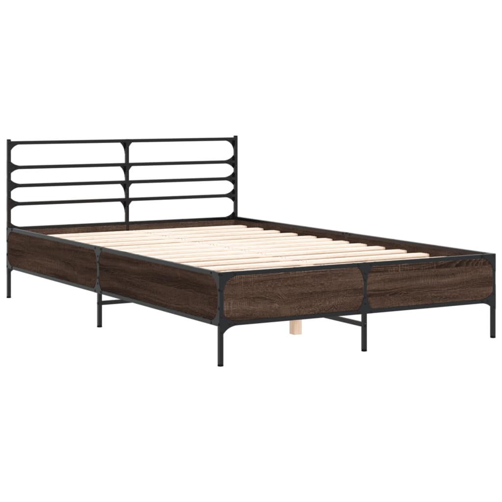 Bed Frame without Mattress Brown Oak 120x190 cm Small Double