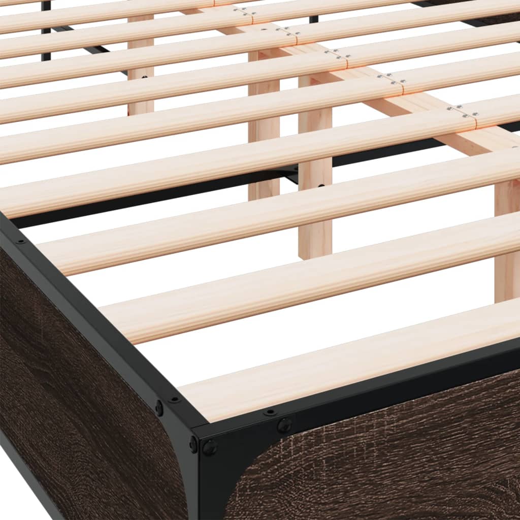 Bed Frame without Mattress Brown Oak 120x190 cm Small Double