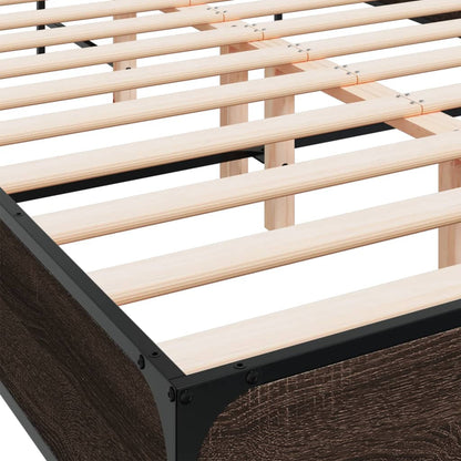 Bed Frame without Mattress Brown Oak 120x190 cm Small Double