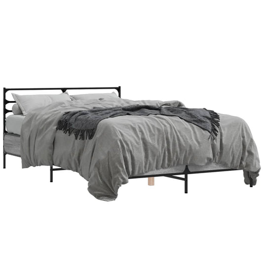 Bed Frame without Mattress Grey Sonoma 135x190 cm Double