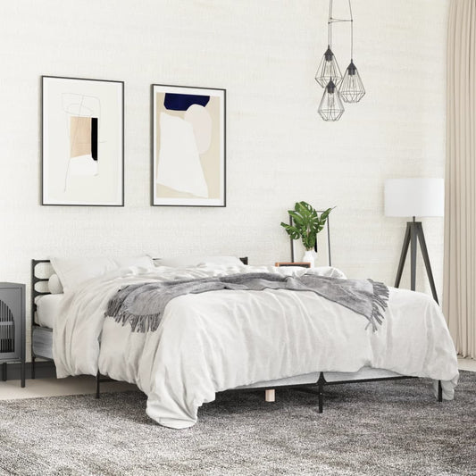 Bed Frame without Mattress Grey Sonoma 135x190 cm Double
