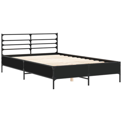 Bed Frame | Black | Engineered wood and metal | Double | Modern