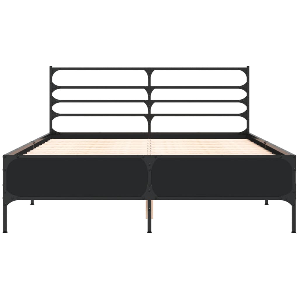 Bed Frame | Black | Engineered wood and metal | Double | Modern
