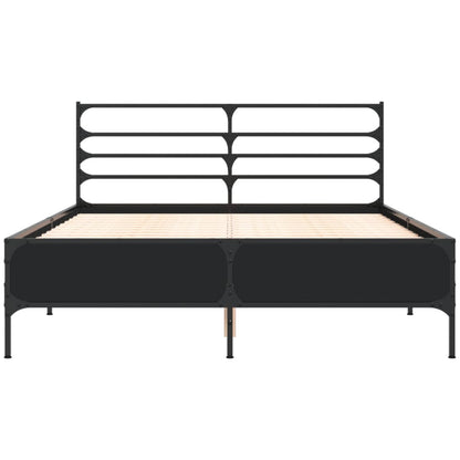 Bed Frame | Black | Engineered wood and metal | Double | Modern