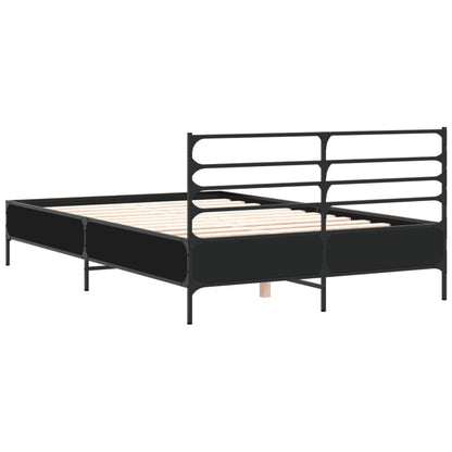 Bed Frame | Black | Engineered wood and metal | Double | Modern