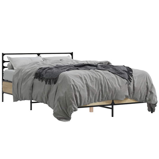 Bed Frame without Mattress Sonoma Oak 140x190 cm