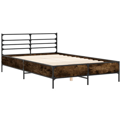 Bed Frame without Mattress Smoked Oak 140x190 cm