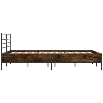Bed Frame without Mattress Smoked Oak 140x190 cm