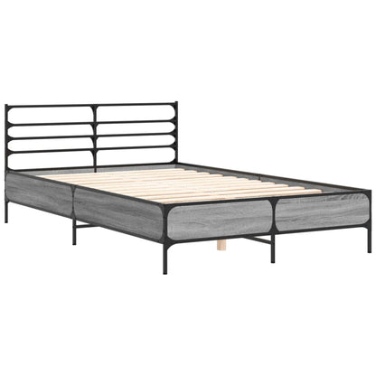 Bed Frame | Grey Sonoma | Engineered wood, metal, plywood | 140x190 cm