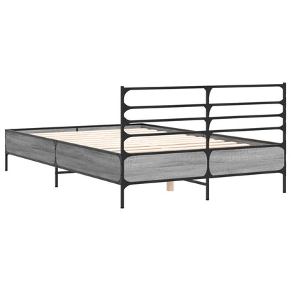 Bed Frame | Grey Sonoma | Engineered wood, metal, plywood | 140x190 cm