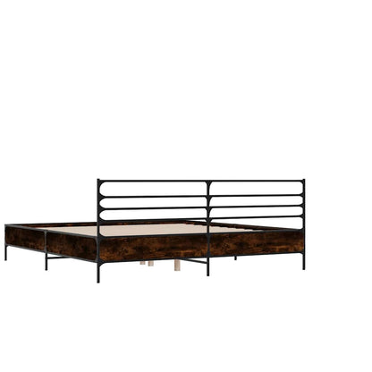 Bed Frame | Brown oak | Engineered wood, metal, plywood | Double