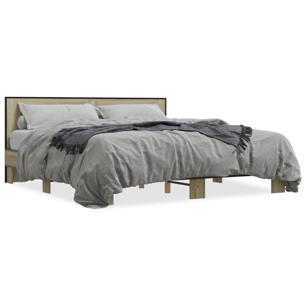 Bed Frame | Sonoma Oak | Engineered wood, metal | Double | Durable